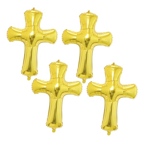 CLISPEED 4 Palloncini in Lamina a Forma di Croce per Battesimo, Decorazioni per Feste Battesimali, Ornamenti per Party, Resistenti e Adatti a Decorazioni Parete e Festa