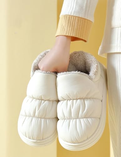 Rungion Winter Waterproof Boots for Women Indoor Ankle Plush Lined Slippers Outdoor Booties Slip On Warm Anti Slip Boot Shoes2