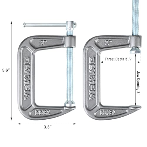 Image of Olympia Tools C-Clamp, 38-130, (3 inch X 2 inch)