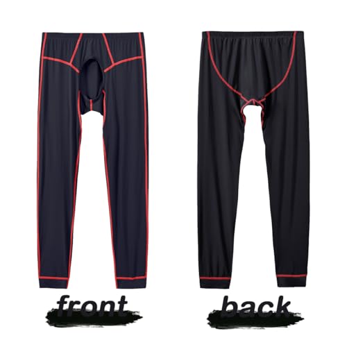 JINSHI Men Thermal Underwear Bottoms Open Front Male Tights Long Johns Compression Pants Base Layer Cold Weather3