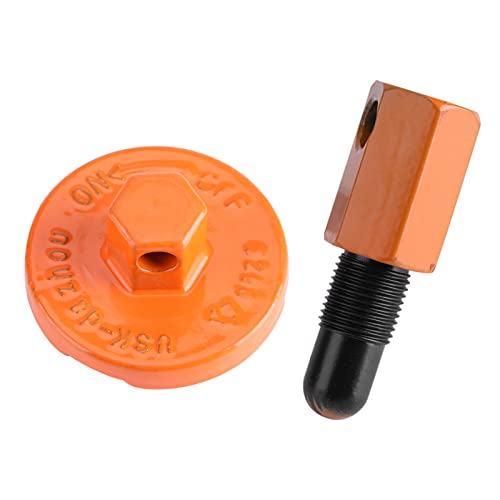 Image of 14mm Chainsaw Clutch Removal Tool Piston Stop for 2 Cycle Chainsaw 45cc 52cc 58cc Engine Repair Kit Compatible with Gas Chain Saw Orange Black Tool Set