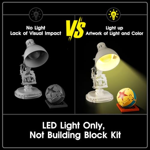 Lampe LED pour Lego 21357 Pixar Luxo Jr. Kit d'éclairage compatible avec les blocs de construction Lego 21357, modèle non inclus – vue 5