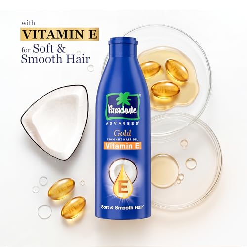Image of Parachute Advansed Gold Vitamin E with Pure Coconut Hair Oil | 475ml| Soft & Smooth Hair | For All Hair Type| No Paraben & Silicones