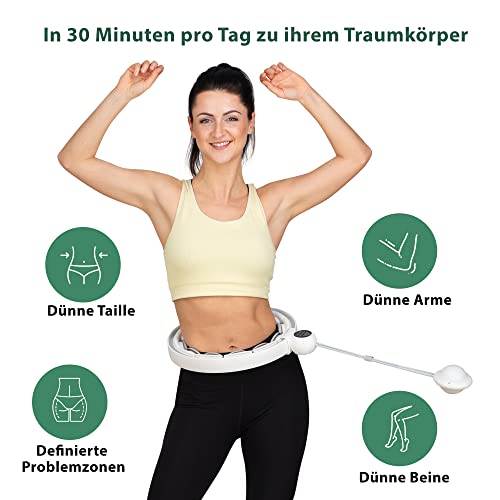 Foto von Sadandos Smart Hula Hoop Fitnessgerät für Zuhause, Hula Hoop-Reifen Leise, Abnehmen Geräte mit Intelligenter Verstellbarer Zähler, Hoola Hup Reifen Fitness mit Einstellbare Größe und Massagenoppen
