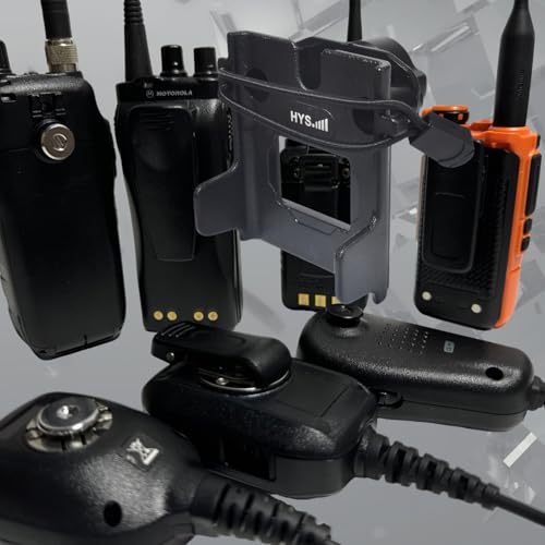 Image of HYS Mount Holder for Handheld Radio w /17mm (0.67inch) Rotate Ball Hole 2-Way Radio Mount for Motorola, Kenwood & ICOM, Heavy Duty Walkie Talkie Clamp, No Drilling