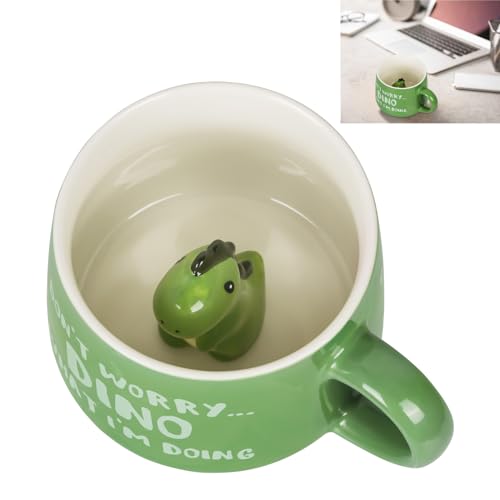 3D Dinosaurios Taza Personalizada, 350ml/15oz Tazas de Cafe con Proverbio, Tazas Desayuno de...