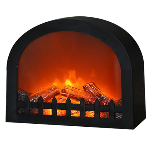 WowWarm Fireplace Lanterns Decorative, Small Fake Fireplace for Indoor/Outdoor, Flame Effect LED Lamp, Battery Operated/USB (No Heater Function)