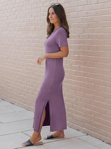 Image of Arach&Cloz Women's Wool Blend Lightweight Spring Casual T Shirts Maxi Dress 2026