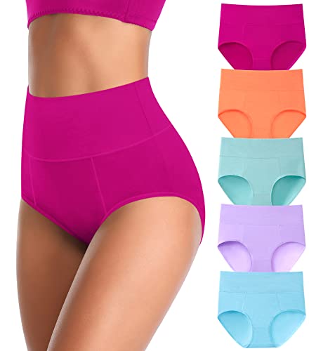 Image of Women's High Waist Cotton Underwear Soft Brief Panties Decorated with Lace Regular and Plus Size