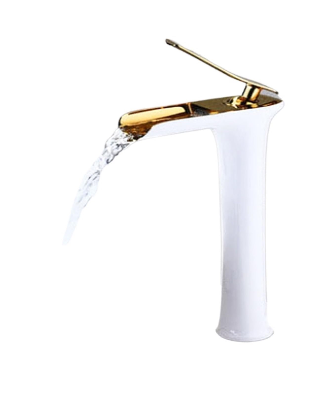 Robinet de lavabo blanc chromé anti-éclaboussures à flux cascade