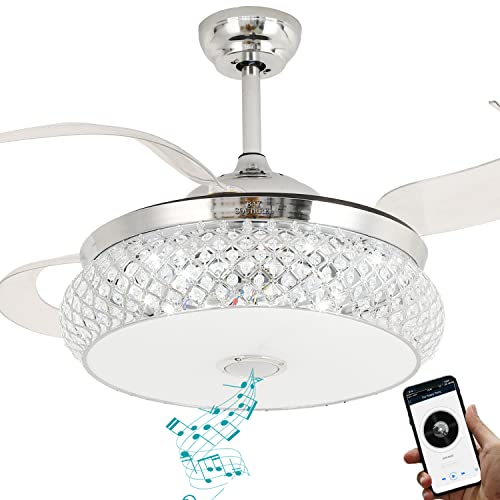 Photo 1 of BAYSQUIRREL Retractable Invisible Ceiling Fan with Light and Bluetooth Speaker