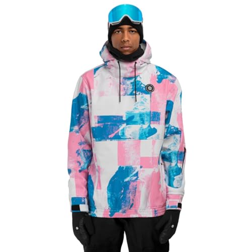 SIROKO - Giacca da Snowboard W1 Holi - L - Rosa bubblegum/Blu elettrico