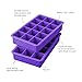 Tovolo Perfect Ice Mold Freezer Tray of 1.25-Inch Cubes for Whiskey, Bourbon, Spirits & Liquor, BPA-Free Silicone, Fade Resistant, Set of 2, Vivid Violet