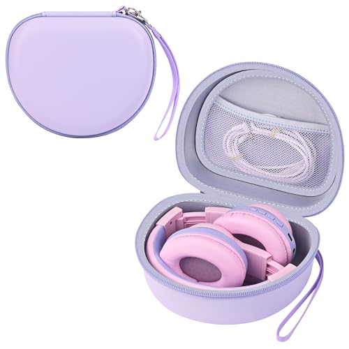 Kids Portable Headphone Case for ICLEVER BTH12/BTH26/HS19 JoySpark EarFun k1/K2 AILIHEN C8 Acer Kids Candy Bila Botesty Sound Travel Carrying Hard Shell EVA Over Ear Foldable Headphone Case