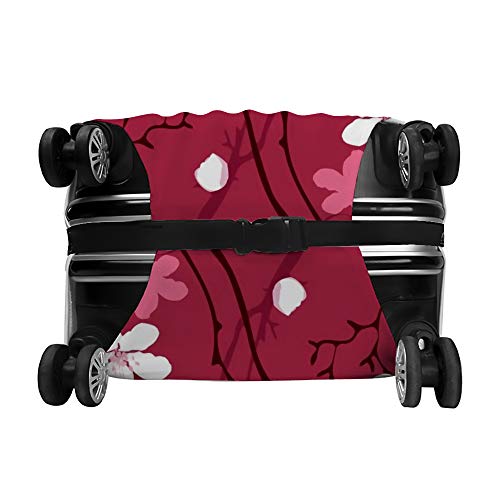 Housse de bagage motif cerisier en fleurs lavable et extensible - 2