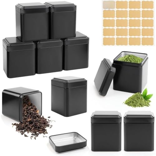 Spelonify Lot de 10 boîtes à thé japonaises empilables hermétiques et 20 étiquettes pour le stockage du thé, du café et des épices