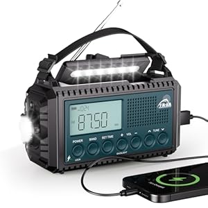 AM/FM/SW zwengelradio met batterij, oplaadbaar, draagbare campingradio met zaklamp & leeslamp, noodradio, SOS alarm dynamo radio voor wandelen, outdoor