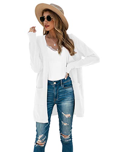 Image of TASAMO Cardigan Sweaters for Women Long Sleeve Open Front Casual Knit Fall Coat Oversized Soft Outwear with Pockets