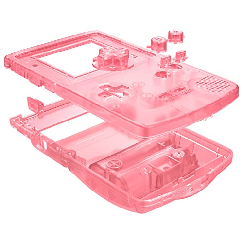 Image of IPS Ready Upgraded eXtremeRate Cherry Pink Replacement Shell Full Housing Cover & Black Screen Lens for Gameboy Color - Fit for GBC OSD IPS & Regular IPS & Standard LCD - Console & IPS Screen Without