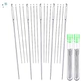Large Eye Sewing Needles 2.4 inches (5 Pieces) in Storage Tubes and Small Needles 1.6 inches (12 Pcs)