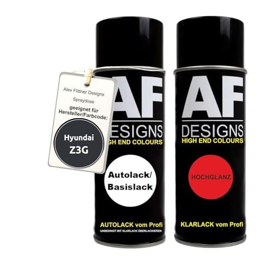 Autolack Spraydose Set für Hyundai Z3G Micron Grey Metallic Basislack Klarlack Sprühdose 400ml