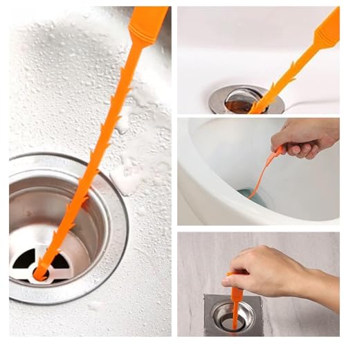 3er-Pack Abflussreiniger Spirale,Rohrreinigungsspirale,Spirale Abfluss Rohrreinigung,Abflussreiniger Sticks,Rohrreiniger Abflussbürste,Abflussspirale für Küche und Dusche,Spiralförmige Rohrreini