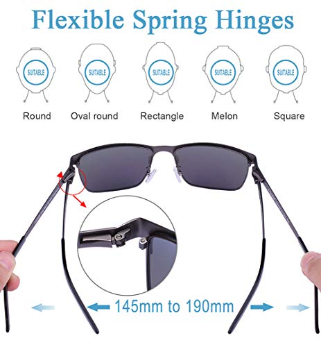 Image of CARFIA Metal Mens Sunglasses Polarized UV400 Protection for Driving Fishing Hiking Golf Everyday Use CA5225