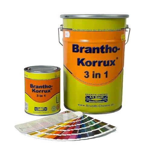 Brantho Korrux 3in1 Rostschutzfarbe - Primer, Rostschutz und Lack RAL 9005 - tiefschwarz / 750ml