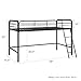 DHP Jett Junior Twin Metal Loft Bed, Black