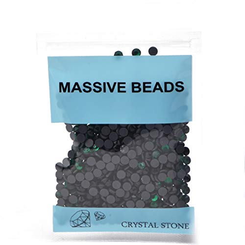 Image of 1000 Pieces Hot Fix Glass Flatback Rhinestones HotFix Round Crystal Gems (Emerald, SS20)