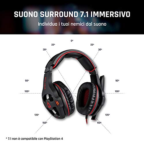 Mantis + Gaming Headset + Cuffie gaming con Microfono per PC, PS4, PS5, Nintendo Switch, Mac + Cuffie 7.1 Surround con Cancellazione Rumore Passiva + Cuffie Gaming USB + Cuffie PS5 + NUOVO - Cuffia gaming - Immagine 1
