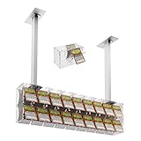 Espositore gratta e vinci da soffitto in plexiglass trasparente a 20 contenitori munito di sportellino frontale lato rivenditore, Misure monoblocco: 121x17x H30 cm