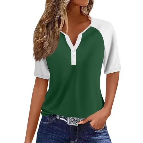 Camisa Blanca Mujer Blusas Verde Mujer Verano Elegantes Camisetas Manga Corta Mujer Camisa Vaquera Mujer Ropa Premama Camiseta Graciosa Camisetas con Mensaje Blusas Mujer Múltiple 2XL