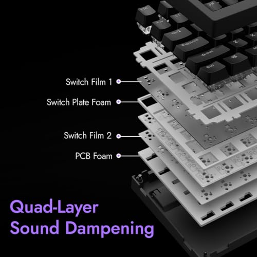 Image of Kreo Swarm X Wireless Mechanical Gaming Keyboard - Huano Red Switches, Pass Through Keycaps with RGB, Tri-Mode Connectivity (2.4Ghz /Bluetooth /Wired), 5-Pin Hot-Swap, for Windows & MacOS (Black)
