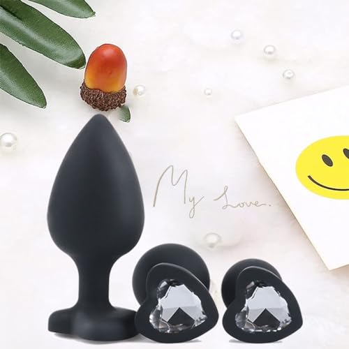 𝑺𝒆̣𝒙 𝑻σ𝒚𝒔 3 Tamaños Diferentes De Juguetes De Silicona Con Piedras Preciosas Blancas, ¡un Regalo Original Para Hombres Y Mujeres!