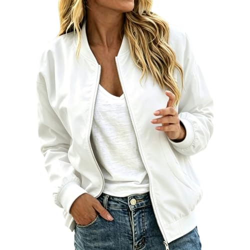 Veste bomber pour femme coupe droite et mi-saison en maille fluide