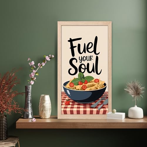 Image of NoWorries Wall art framed painting food posters for cafe decor (Synthetic wood frame) inch300 GSM premium art HD prints inch Wall painting for Home & Kitchen Decor (Pattern illustration)( Set of 1, Framed Painting) (NATURAL, ART-11, 10X19INCHES)