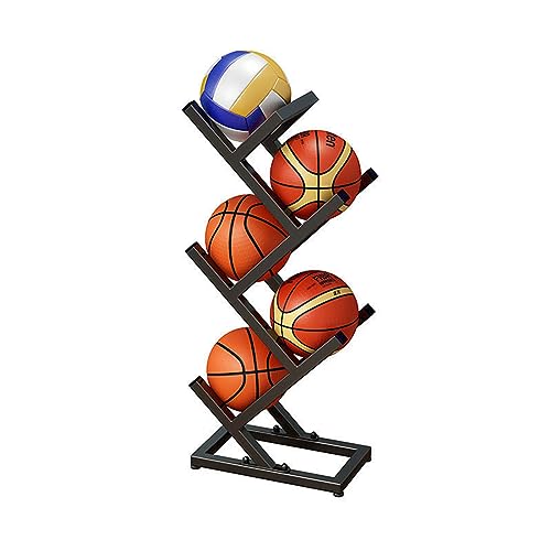 Unabhängiges Basketball-Aufbewahrungsregal, Metallregal mit hoher Kapazität für Basketball- und Fußballausrüstung, langlebige Sportausrüstung, freistehendes Design