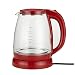 wantanshopping Bouilloire 1.8L Bouilloire électrique café Borosilicate Verre 1500W appareils ménagers Portables pour Hotel Familial Voyage chaudière Théières (Color : Red)