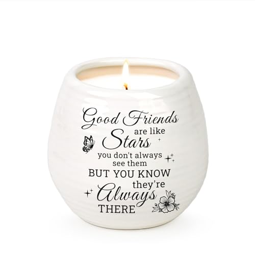 Friendship Gifts for Women Mothers Day Birthday Gifts for Friends Female Best Friend Birthday Gift for Women Unique Friendship Candle 10Oz Good Friend are Like Stars Gift Handmade Lavender Candle
