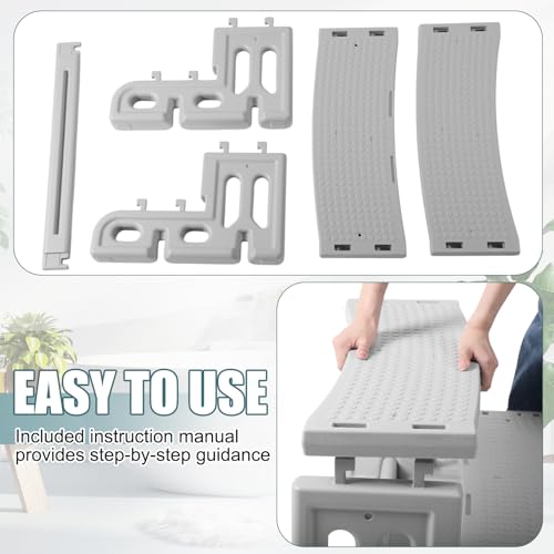 Novabright 27.5" Universal Spa & Hot Tub Steps 2 Step, Portable Non-Slip Spa Stairs Indoor Outdoor Multi Purpose Pool Ladder for Backyard Camper Rv Porch Patio Deck Bathtub Swimming Pool, Gray — view 5