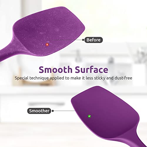 Heat Resistant Silicone Spatula Set: U-Taste 600ºf High Temp Seamless Bpa-Free Food Grade Flexible Rubber Silicon Kitchen Cooking Mixing Baking Scraper For Nonstick Cookware Set Of 4 (Purple) #TOP6
