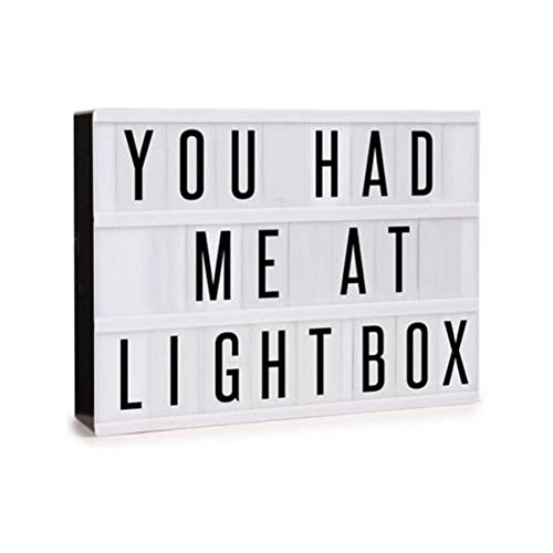 Lightess Cinema Light Box with Free Combination Letters and LED Light Message Board Lamp A4 Size, 90 Signs