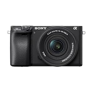 Sony Alpha 6400 APS-C Spiegellose Kamera mit 16-50mm Objektiv (Schneller 0,02s Autofokus mit Augenerkennung für Mensch und Tier, 4K-Filmaufnahmen und neigbares Display für Vlogging)