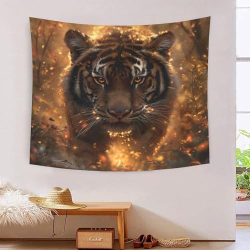 Tapiz de tigre 3D para decorar tu dormitorio con poliéster suave
