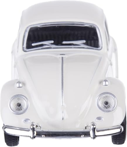 Image of Vintage Die-Cast Metal Toy Car with Openable Doors & Pull Back Action, 1:36 Scale Classic Model Vehicle, Durable Metal Body, Kids Toy Gift for Boys & Girls 3+ Years (Pack of 1) (White)