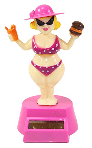 Solar Toy ~ Dancing Cool Beach Bikini Lady with Swimming Suit Bobble Head Car Dash Home Decor US Seller
