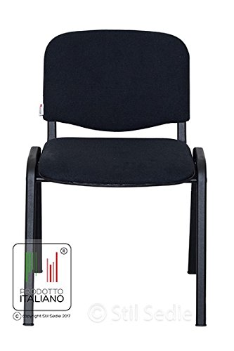 Sedia Da Ufficio Stil Sedie - In Metallo Ed Ecopelle, Made In Italy, Rosso, Impilabile - Foto 6