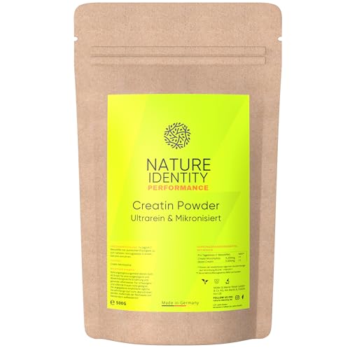 Creatin Monohydrat Pulver 500g - Ultrareines Kreatin Monohydrat in mikronisierter Premiumqualität - 142 Portionen - leicht löslich & ohne Zusätze
