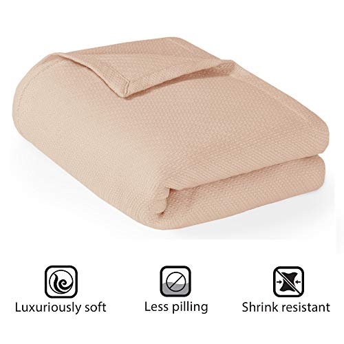 Image of Madison Park Liquid Cotton Luxury Blanket Premium Soft Cozy 100% Ring Spun Cotton For Bed , Couch or Sofa, King, Blush